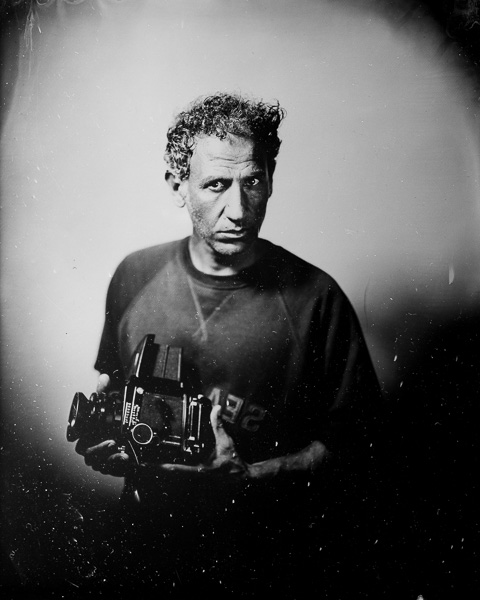 fotografia analogica di Lastra di collodio umido con ritratto di Andrea Bianchi