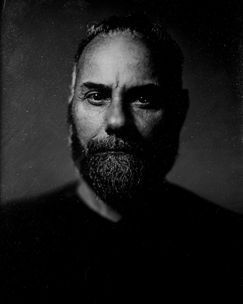 fotografia analogica di Lastra di collodio umido con ritratto di Raffaele Pibiri